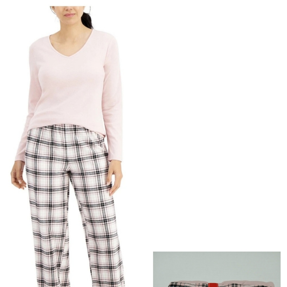 Charter Club Soft Pink Plaid Pajama Set Size XXL New $20 - Picture 2 of 2